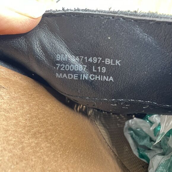 Frye & Co. Suede Leather Perforated Mule Jacy Black Sz 9M Floral Block Heel Shoe - Picture 10 of 11